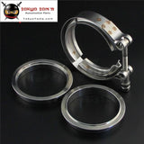 3 76Mm Stainless Steel V Band Clamp And Flange Kit For Turbo Exhaust Downpipe