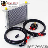 30 Row An-8/an8 Engine Transmission Oil Cooler + Filter Adapter Kit Black