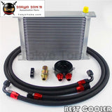 30 Row An-8/an8 Engine Transmission Oil Cooler + Filter Adapter Kit Black