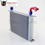 30 Row AN10 Universal Aluminum Engine Transmission 248mm Oil Cooler British Type W/ Fittings Kit Silver