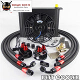 30 Rows An8 Engine Oil Cooler +7" Electric Fan + Filter Relocation Kit