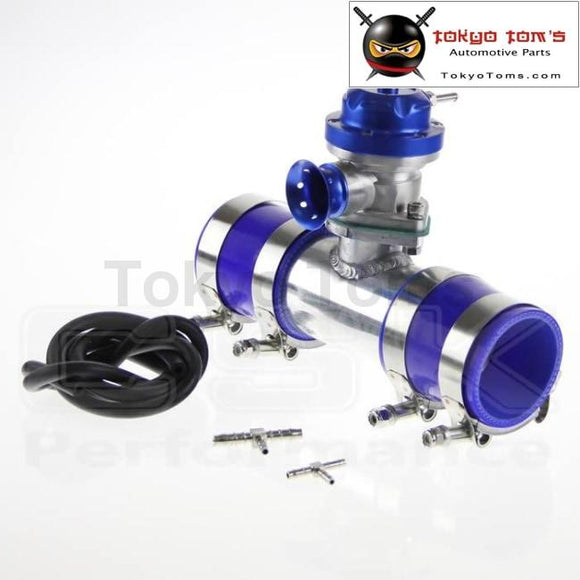 30Psi Ts Bov Turbo +2 50*150Mm Flange Pipe + * Blue Silicone Hoses+ 4*clamps