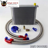 34 Row An10 Universal Engine Oil Cooler + 3/4*16 & M20*1.5 Filter Adapter Hose Kit
