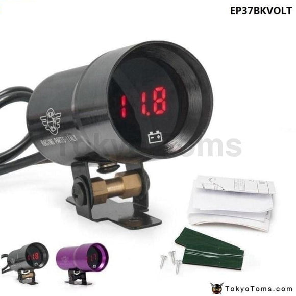 37Mm-Compact Micro Digital Smoked Lens Volt Battery Gauge Black Purple For Bmw 5 Series E39 525I 28I