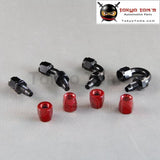 4 An An-4 180 Degree Aluminum Swivel Hose End Fitting Oil Fuel Line Adapter Black And Red