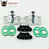 4 Pcs Turbo Oil Drain Outlet Flange Gasket Adapter Kit 10An Male Fitting T3 T4 Black/silver