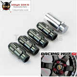 4 Pcs W/ Key 12X1.5 Spec Racing Aluminum Lock Locking Lug Nuts Gray