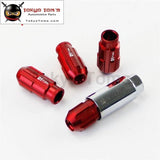 4 Pcs W/ Key 12X1.5 Spec Racing Aluminum Lock Locking Lug Nuts Red