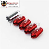 4 Pcs W/ Key 12X1.5 Spec Racing Aluminum Lock Locking Lug Nuts Red