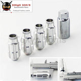 4 Pcs W/ Key 12X1.5 Spec Racing Aluminum Lock Locking Lug Nuts Silver