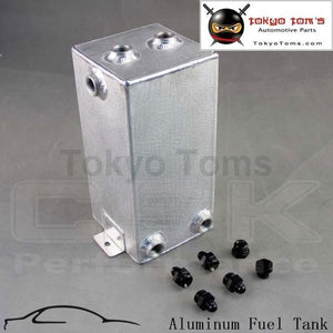 4L Universal Drawing Polishing Naluminum Swirl Pot Fuel Surge Tank 4 Litre With Fittings Black /