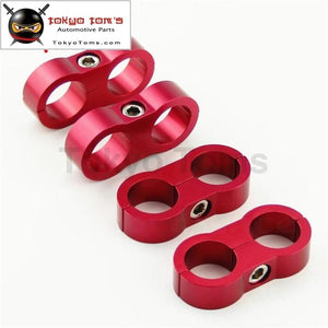 4Pcs An -10 An10 19Mm Blue Braided Hose Separator Clamp Fitting Adapter Bracket Black / Blue Red