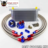 50Mm 19 Row An-8/an8 Engine Transmission Oil Cooler + Filter Relocation Kit Bl