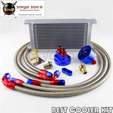 50Mm 19 Row An-8/an8 Engine Transmission Oil Cooler + Filter Relocation Kit Bl