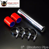 51Mm 2 Aluminum Turbo Intercooler Pipe Piping Tubing + Red Silicone Hose +T Bolt Clamps Kit