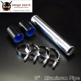 51mm 2" Aluminum Turbo Intercooler Pipe Piping Tubing + Silicon Hose + T Bolt Clamps Kits Black