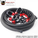 5M 16Ft An-12 Nylon Steel Braided Oil Fuel Line Hose End Fitting Kit