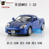 5Pcs/lot Wholesale Kt 1/32 Scale Car Model Toys Toyota Mr2 Diecast Metal Pull Back Toy
