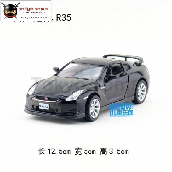 5Pcs/lot Wholesale Yj 1/36 Scale Car Model Toys Japan Nissan R35 Diecast Metal Pull Back Toy Black