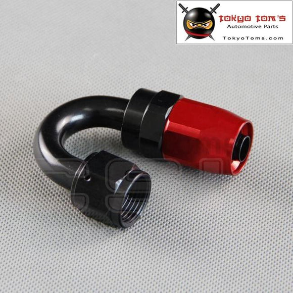 6 An An-6 180 Degree Aluminum Swivel Hose End Fitting Adapter Oil Fuel Line Black And Red