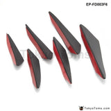 6Pcs Carbon Fiber Front Bumper Splitter Fins Body Spoiler Canards - TokyoToms.com