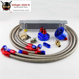 7 Row 248Mm An8 Universal Engine Transmission Oil Cooler British Type + Filter Adapter Kit