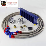 7 Row 262Mm An10 Universal Engine Transmission Oil Cooler Trust Type + Filter Adapter Kit