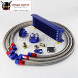 7 Row 262Mm An10 Universal Engine Transmission Oil Cooler Trust Type + Filter Adapter Kit