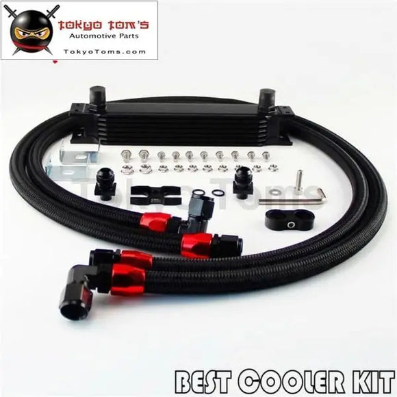 7 Row An10 Oil Cooler Kit For Bmw E36 E46 E82 E90 E92 E93 Black