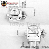 70Mm Throttle Body For Mitsubishi Evo7 Evo8 Evo9 4G63 03-07 Evo 7 8 9 Black