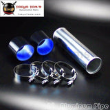 76Mm 3 Aluminum Turbo Intercooler Pipe Piping Tubing + Silicon Hose T Bolt Clamps Kits Black
