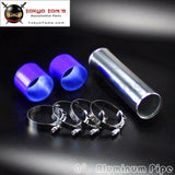 76Mm 3 Aluminum Turbo Intercooler Pipe Piping Tubing + Silicon Hose T Bolt Clamps Kits Blue