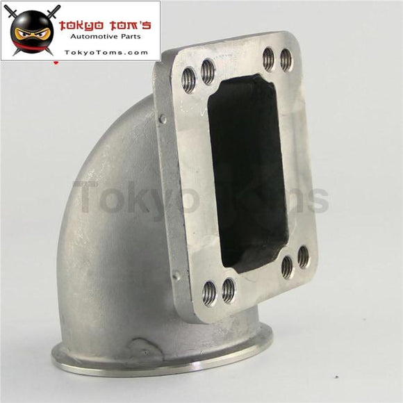 76Mm 3 Vband 90 Degree Stainess Ss Cast Turbo Elbow Adapter Flange For T3 T4 Turbocharger Aluminum