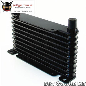 8-An 32mm 10 Row Engine/Transmission Racing Coated Aluminum Oil Cooler Black - Tokyo Tom's