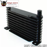 8-An 32mm 10 Row Engine/Transmission Racing Coated Aluminum Oil Cooler Black