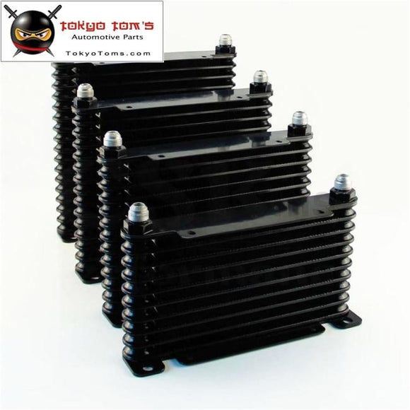 8-An 32mm 10 Row Engine/Transmission Racing Coated Aluminum Oil Cooler+Fitting