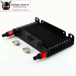 8-An 32mm 10 Row Engine/Transmission Racing Coated Aluminum Oil Cooler+Fitting
