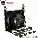 8-An 32mm 15 Row Engine Racing Aluminum Oil Cooler W/Fitting+7" Electric Fan