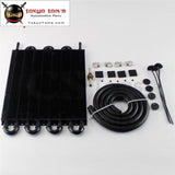 8 Row Remote Transmission Oil Cooler/auto-Manual Radiator Converter Aluminum Universal Silver/black