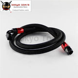 8An Oil Cooler Stainless Steel Braided Fuel Line Hose Fitting End Adapter Black / Silver