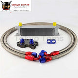 9 Row 248Mm An10 British Oil Cooler Kit Fits For Bmw Mini Cooper R53 Supercharger Silver/black