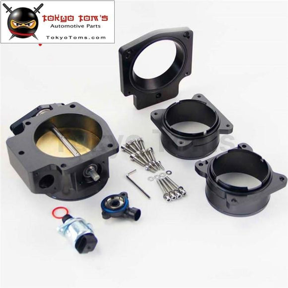 92Mm Throttle Body/ Tps + Intake Plate+ Maf Ends For G M Chevy Ls1 Lt4 Lt1 Black