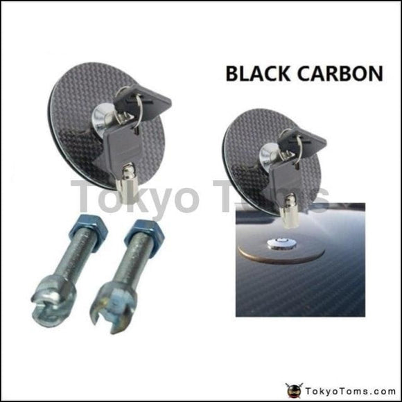 Black Carbon Fiber Flush Mount Hood Pins Lock - TokyoToms.com