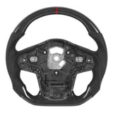 Carbon Fiber Steering Wheel Perforated Leather Fit for Toyota GR Supra A90 2020+ Red Flat Bottom [TokyoToms.com]