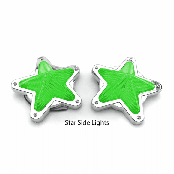 Clear LED Star Shape Side Marker Indicators - 24 volt Pair [TokyoToms.Com]