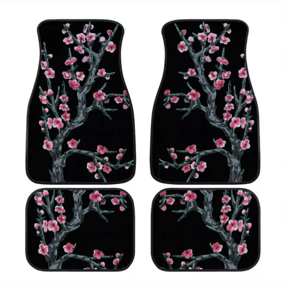 Custom Cherry Blossom Floor Mats Black [TokyoToms.Com]