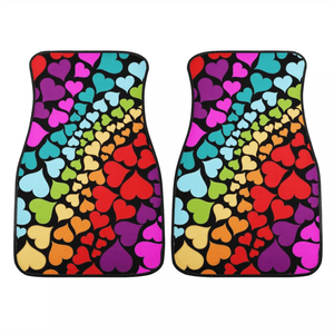 Custom Rainbow Hearts Floor Mats [TokyoToms.Com]