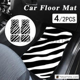 Custom Universal Car Foor Mats Zebra Stripe - Pink [TokyoToms.Com]