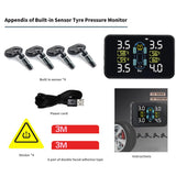 Tyre-Tire Pressure Monitoring System Cigarette Lighter Plug TPMS LCD Display 4 External Sensors (D9 TPMS)