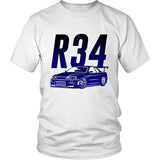 T Shirt Short Sleeve Japanese Car Fans Skyline R34 GTR Tuner Car JDM T-Shirt O-Neck Hipster T-shirts